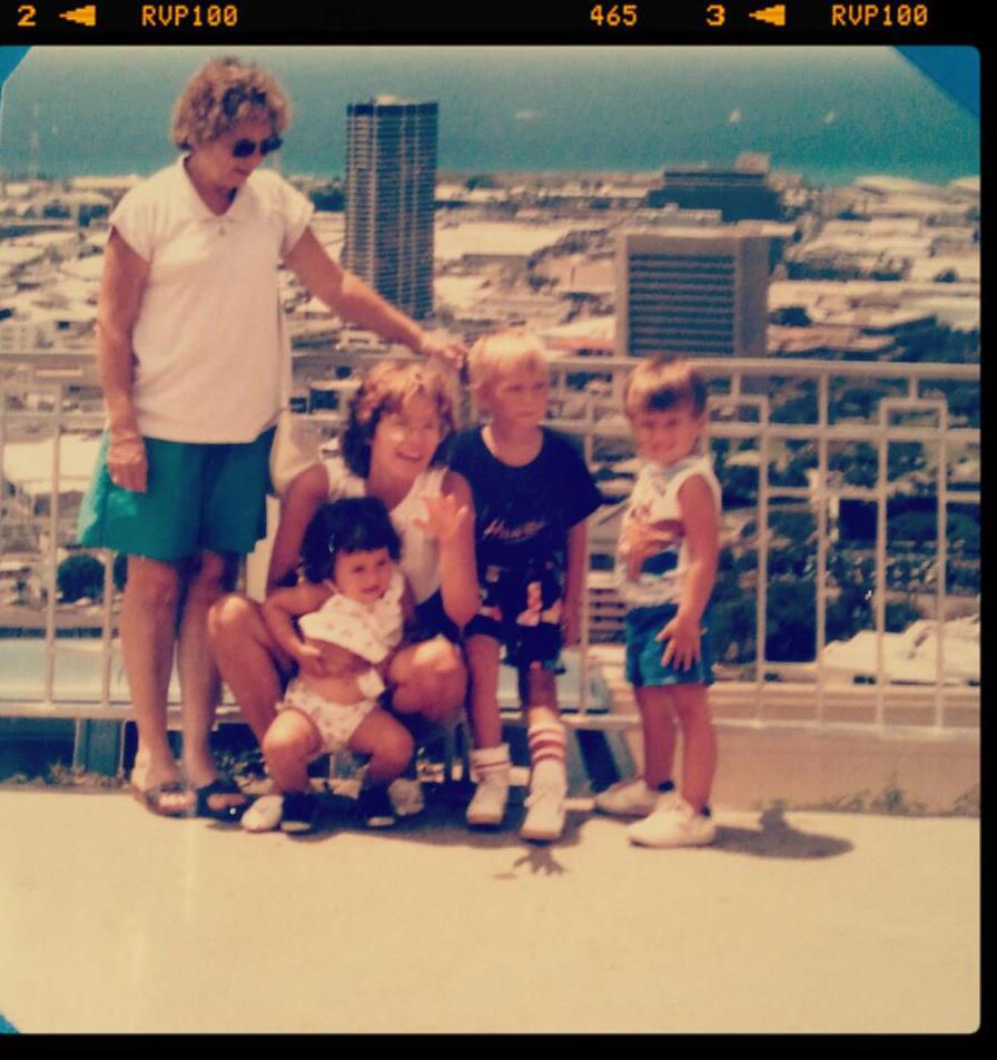 Grandma, mom, siblings, and me. I'm on the right striking a pose for the camera.